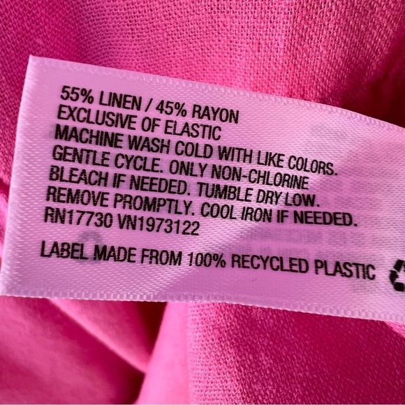 AVA & VIV PINK LINEN RUFFLE EMPIRE WAIST SLEEVELESS MIDI DRESS SIZE 2X PLUS - Picture 8 of 12